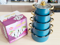 Ensemble de casseroles en acier inoxydable 10 pièces avec casserole et faitout, design moderne écologique, compatible gaz et induction