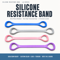 Banda de Resistencia Elástica de Silicona Moldeada en una Sola Pieza, Antideslizante, Texturizada, sin Costuras, para Yoga, Pilates, Gimnasio en Casa