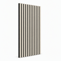 Panneau acoustique en MDF à lattes, panneau mural insonorisant en fibre de polyester, grille en bois, solution de décoration intérieure pour bureau et hall d'entrée