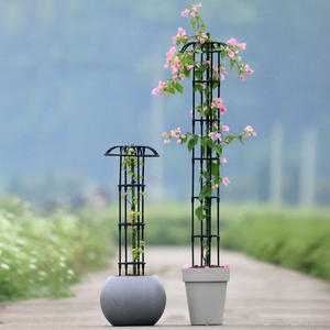 Treillis de jardin en fer forgé, support de plantes sur pied en forme de parapluie rond, facile à assembler, petite taille - Product Image 2