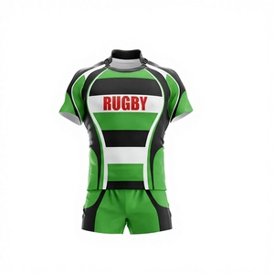 Ensemble d'entraînement et de match de rugby |   Maillot et short en jersey de polyester respirant avec impression numérique personnalisée |   Fabricant en gros - Product Image 1