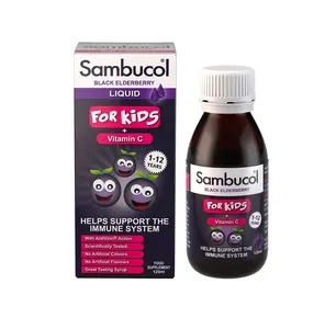 Sambucol Natural Black Elder berry für Kinder 120ml-Ergänzung mit Holunder und Vitamin C unterstützt das Immunsystem