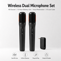 Ensemble de deux microphones sans fil portables, chargement USB-C, longue portée, suppression du bruit, en plastique, pour karaoké à domicile, soirées, scène, KTV
