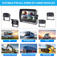 YWX piste RV caravane Bus remorque 9 "Quad 1080p écran partagé pour voiture camion moniteur affichage enregistrement rétroviseur caméra Kit système