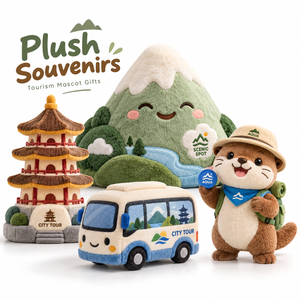 ตุ๊กตาของที่ระลึกสถานที่สำคัญทางท่องเที่ยว รูปทรงเจดีย์ภูเขา ขนาด 25 ซม. ของที่ระลึกสำหรับนักท่องเที่ยวในเมือง ของขวัญขายส่ง ตุ๊กตาผ้าพลัฌ - Product Image 1