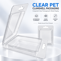 Boîte d'emballage en blister transparente en PET jetable personnalisée avec trou de suspension Euro pour l'affichage de produits artisanaux et de vente au détail