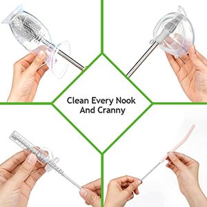 فرشاة سيليكون لتنظيف زجاجات المياه بمقبض وحيد ، فرشاة سيليكون زجاجية للأطفال - Product Image 6