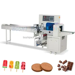 Ice Cube Chocolate Packaging Machine Sandwich Mask Scrubber Biscuit Horizontal Flow Vegetable Pillow Packing Machine