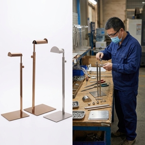 Support de présentation de sac à main pour femme réglable à un seul côté, en acier inoxydable <span class=keywords><strong>doré</strong></span>, support de présentation de sac à main, support de présentation de sac - Product Image 1