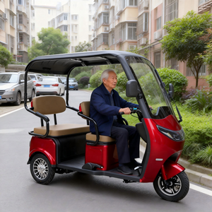 Tricycle électrique à moteur sans balais 72V 1800W, <span class=keywords><strong>3</strong></span> <span class=keywords><strong>roues</strong></span>, <span class=keywords><strong>3</strong></span> places, double rangée, usage domestique, 45 km/h, pour passagers - Product Image 1