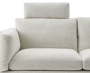 Divano Sezionale di Lusso a Tre Posti in Stile Francese con Comodo Tessuto <span class=keywords><strong>Bianco</strong></span> per Soggiorno - Product Image 4