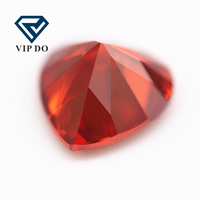 5A Kelas 3*3mm-12*12Mm Oranye/Oranye Merah Hati Potong Batu Permata Zirkonia Kubik Potongan Segi Sintetis Bentuk Hati Batu Zirkonia CZ