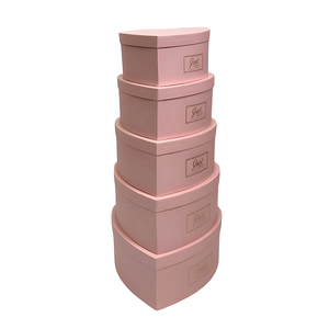 现货商品 (接受定制) 单色烫金心形套装5礼盒心形礼品包装盒心形花盒 - Product Image 3