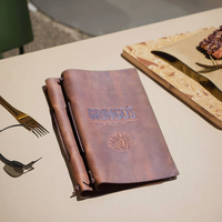 Couverture de menu en cuir véritable, couverture de menu de restaurant, couverture de menu de bar de café, livre de menu, dossier de menu de support de menu personnalisé, dossier de menu
