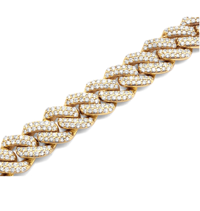 Bracelet unisexe maille cubaine 10 mm, plaqué or 14 carats, couleur or jaune, style hip-hop de luxe, bijoux de mode, 9 pouces - Product Image 5