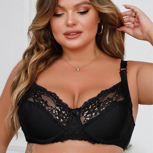 Sujetador YCH de encaje ultrafino transpirable con lazo, sin aros, push-up, para uso diario, copa completa, antideslizante, para mujer con busto grande - Product Image 2