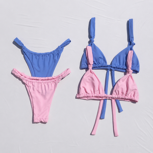 Professional <b>Bikini</b> Manufacturer Custom Swimwear Solid Blank Swimsuit Women <b>Triangle</b> Thong Micro Mini <b>Bikini</b> <b>Set</b> for Women - Product Image 1
