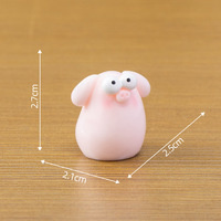Figurines de cochon rose miniature aux grands yeux, miniatures en résine, accessoires de jardin féerique pour la décoration de la maison, de la voiture et des loisirs créatifs