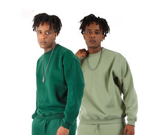 H5583 alta calidad bajo OEM MOQ personalizado 345 Gsm mezcla de algodón Sudaderas mujeres hombres - Product Image 3