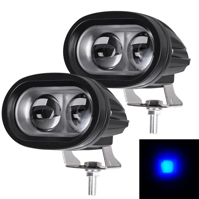 Hot Selling High Quality Mini Blue White 20W Spotlight 10W System Bulb Waterproof Oval LED Auxiliary Working Light