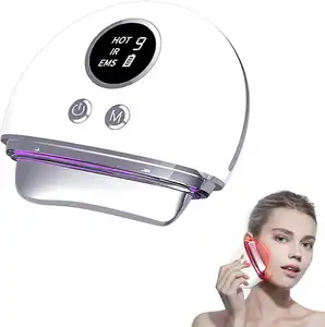 5 In 1 Electric Led Gua Sha Galvanic Scraping Massager Face Sculpting Tool Home Use Beauty Equipment For Facial Device