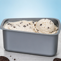 Boîte à crème glacée en plastique recyclé non toxique de 4 litres en PP pour l'emballage de desserts multi-saveurs