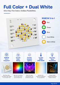 Chip LED COB RGBCW Bridelux/Epistar 4046 200W, CRI 97, 2700K-6000K, Array LED 5in1 per Teste Mobili da Palcoscenico e Studi <span class=keywords><strong>TV</strong></span> - Product Image 6