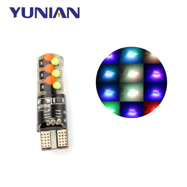 T10 W5w RGB LED Bulb 12SMD COB Canbus 194 168 Car With Remote Controller Flash/Strobe Reading Wedge Light Clearance Lights
