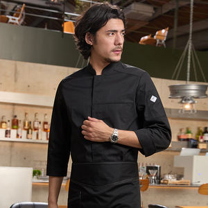 Manteau de chef à manches longues pour hommes haut de gamme nouveau costume de cuisine de Style pour Western Restaurant hôtel cuisson Restaurant Bar uniformes - Product Image 2