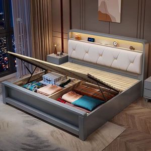Dernier modèle Meubles de chambre à coucher en bois massif Nature Europe du Nord Lit en bois avec rangement Lits en bois massif Europe du Nord - Product Image 1
