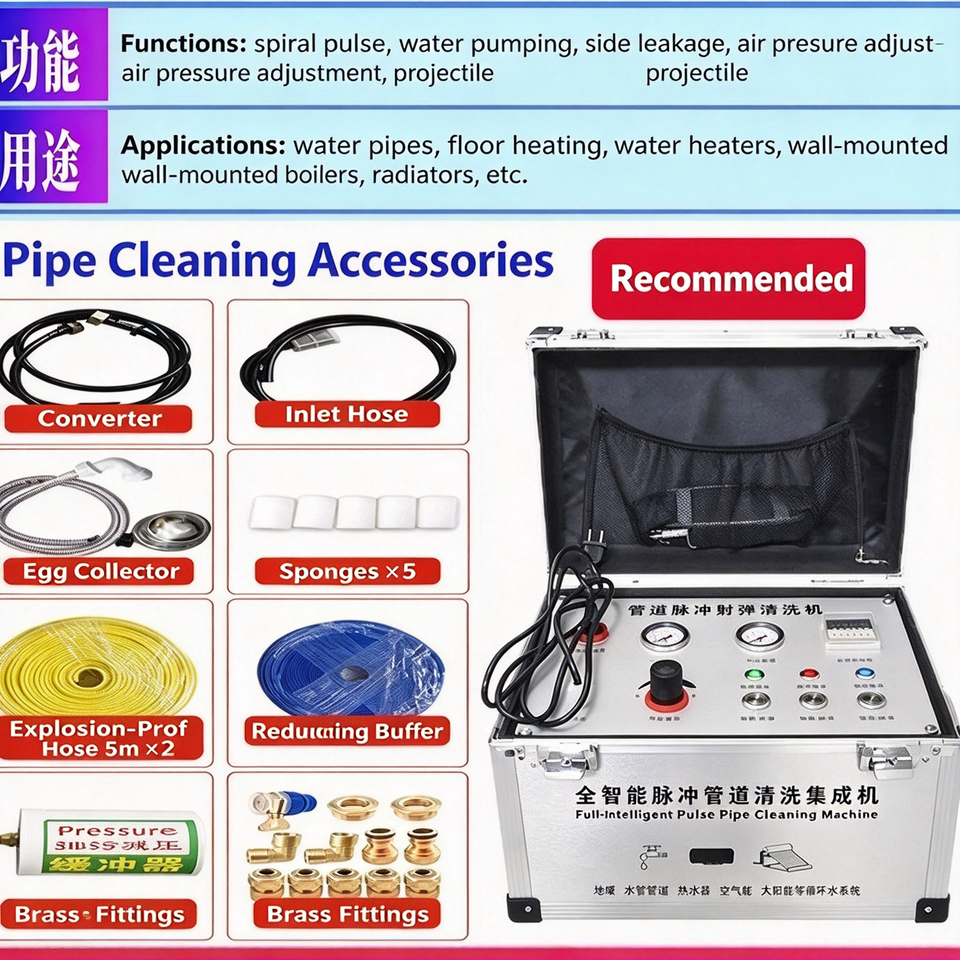 Automation Valve Test Air Conditioner Pipe Cleaning Machine Mechanical Pump Nozzle Hose Brush ...
