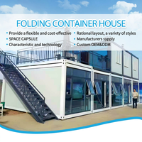 Maison conteneur modulaire pliable de 20 pieds, préfabriquée en kit, pour usage résidentiel, hôtelier ou bureautique