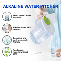 Purificateur d'eau alcaline ionisée manuel JULAN 3,5 L pour la maison, filtre à charbon actif, protection contre les métaux lourds, résine écologique