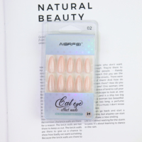 AIERFEI vente en gros de haute qualité superbe oeil de chat presse sur les ongles longs amande faux ongles conseils ongles artificiels nus