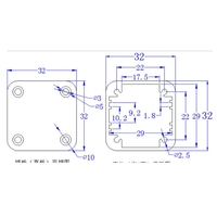 Boîte en aluminium 32x32x100mm pour projet électronique, boîtier de carte de circuit imprimé, amplificateur de puissance, boîtier de commande de prise de courant, boîte de suivi GPS