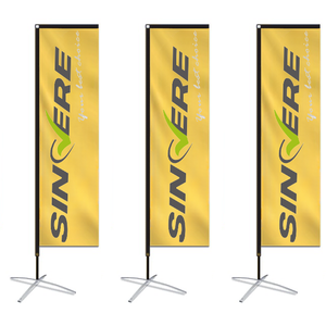 High Quality Custom Square Beach Flag Banner Thermal Sublimation Printing 110g Polyester Material Custom Size Outdoor Aluminum