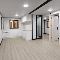 Maison Modulaire Préfabriquée Effet Pierre avec Cadre Noir, Cuisine et Salle de Bain Intégrées pour Villas de Vacances - Vente en Gros