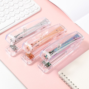 Mini <span class=keywords><strong>grapadora</strong></span> manual de plástico transparente, color oro rosa, que ahorra esfuerzo, para 20 hojas, para oficina, transfronteriza, normal 23/12, al por mayor - Product Image 1