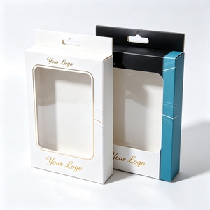 Custom Logo Printed USB Cable Paper Packing Box for Electronics Charging Cardboard Gift Packaging with Clear Plastic PVC <b>Window</b> - Product Image 5