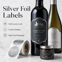 Étiquettes personnalisées imperméables en feuille d'argent, forme métallique originale pour emballages de produits cosmétiques (lotion, rouge à lèvres, pot)