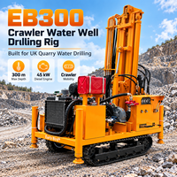 Foreuse hydraulique sur chenilles EB300 pour puits d'eau, machine de forage de puits de 300 mètres de profondeur avec pompe à boue