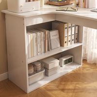 Bureau d'ordinateur convertible en forme de L en bois avec armoire de rangement, design moderne et minimaliste pour le bureau à domicile et la chambre