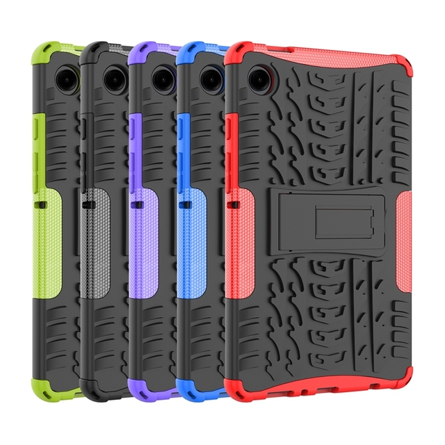 Shockproof 2 in 1 Hybrid Rugged Silicon Case for Samsung Galaxy Tab A9 8.7" X110 X115 Tablet Kickstand Tire TPU PC Cases Cover