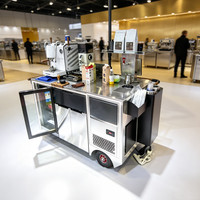 Bar à café mobile modulaire empilable, chariot à café commercial avec refroidisseur intégré, station multifonction pour la restauration et le service de buffet