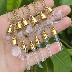 YIREPIN DIY Colgante de Vidrio en Forma de Tubo para Joyería, Perfume, Aceite Esencial, Urna, Frasco, Collar para Cabello Fetal y Cenizas - Product Image 1