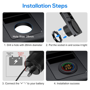 Voltímetro Digital LED Impermeable de 12V/24V CC con Sensor de Temperatura, Medidor de Batería para Auto/Vehículo, Mini Probador de Voltaje - Product Image 6