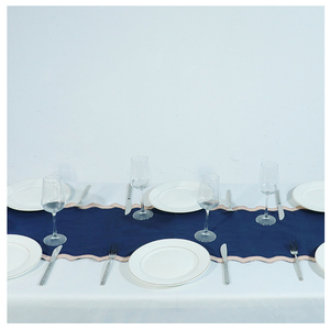 Chemin de table en lin tissé avec couleur personnalisée et motif uni pour les mariages rustiques d'inspiration vintage - Product Image 5