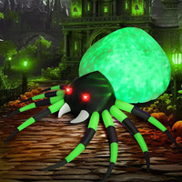 Prix usine 8 FT vente chaude géant Halloween araignée gonflable LED lumières exploser araignée décorations d'Halloween en plein air