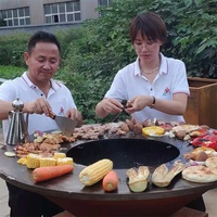 Barbecue extérieur en acier corten, four à bois pour jardin et terrasse