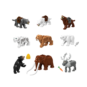 Mattoni da costruzione Tiger Elephant Wolf blocchi compatibili giocattolo per bambini regalo figure di blocchi di animali - Product Image 1
